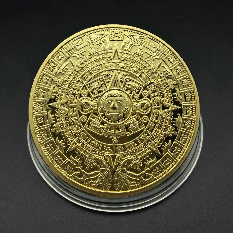 THE AMERICAN ABORIGINAL INDIGENOUS MOVEMENT – SPONSORED DONATION PRODUCT – Mayan Commemorative Coin Pyramid Sundial Gold Coin
