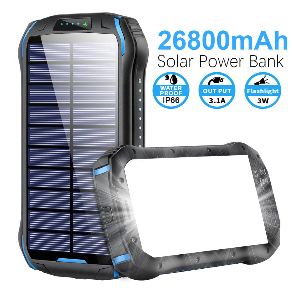 TECH 4 STUDENTS – SPONSORED PRODUCT – Solar Power Bank 26800Mah Outdoor Emergency Highlight Camping Light Waterproof, Dust-Proof And Fall-Proof Power Bank